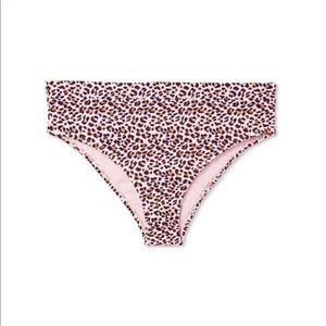 NWT High Waisted Cheeky Leopard Bikini Bottoms